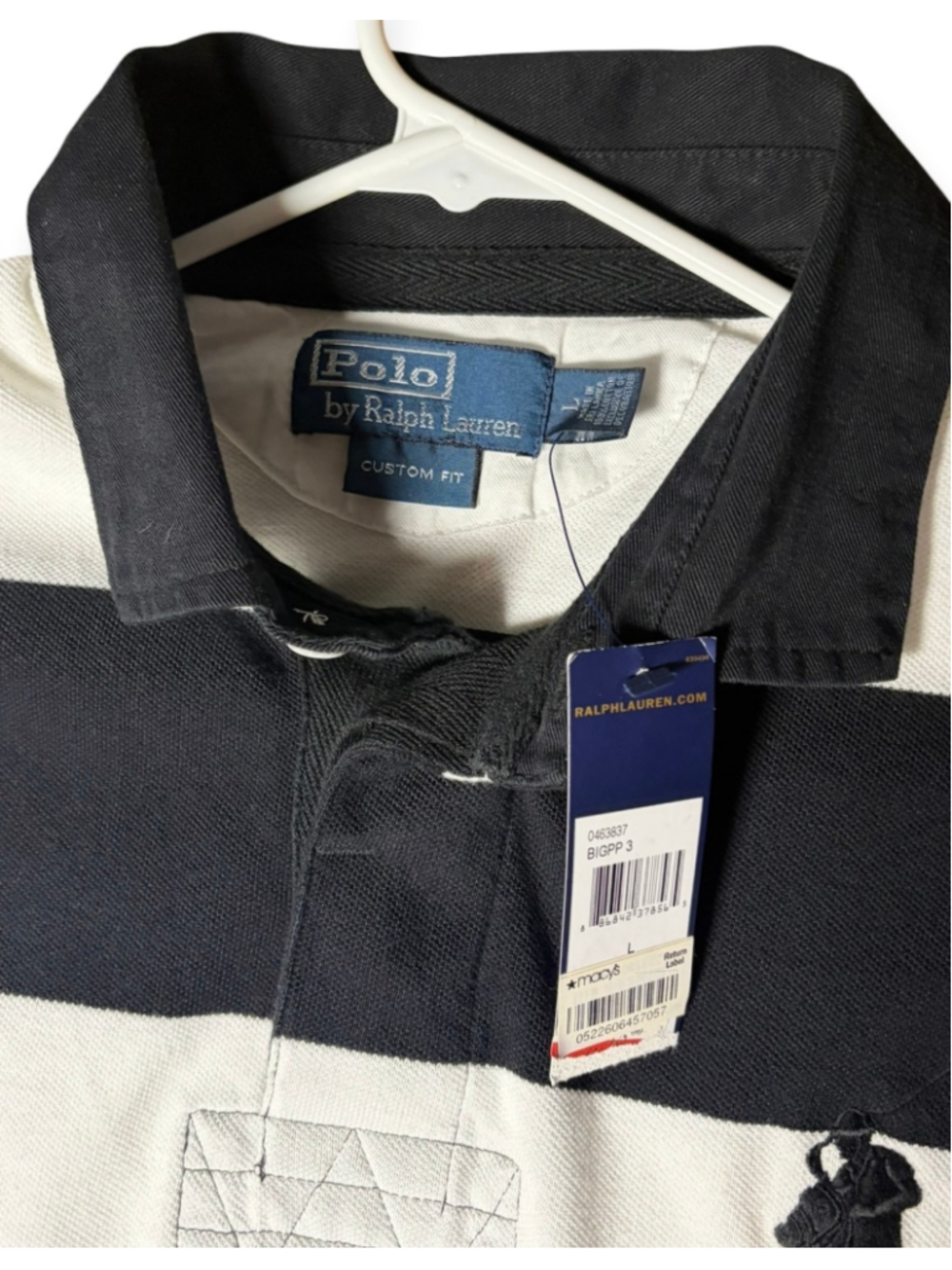 DEADSTOCK Polo Ralph Lauren Big Pony Striped Polo L NWT - Picture 5 of 7